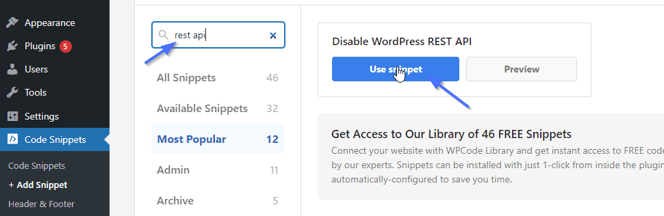 Use snippet to prevent DDoS attack in WordPress