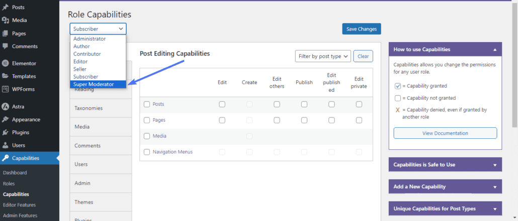 Super moderator role - WordPress access control