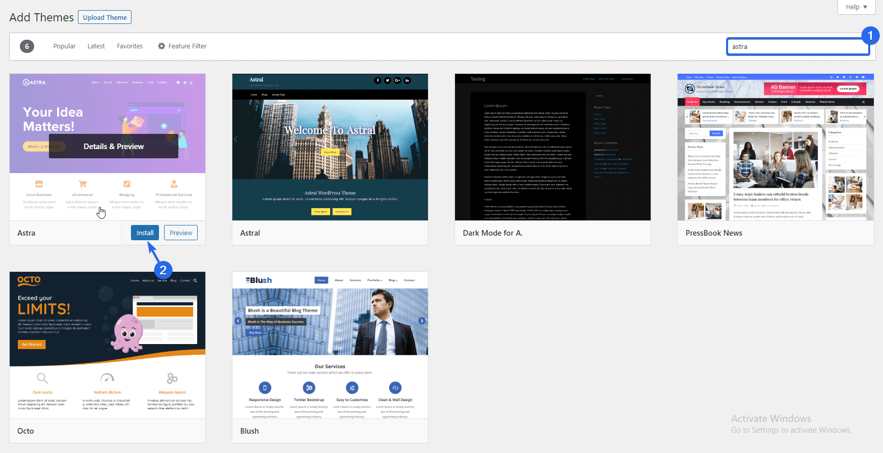 Install theme on your business website