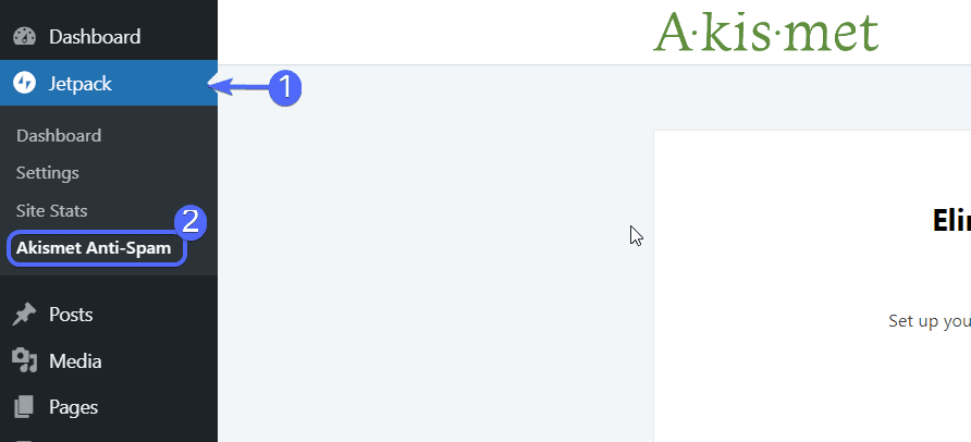 configure akismet anti-spam using jetpack
