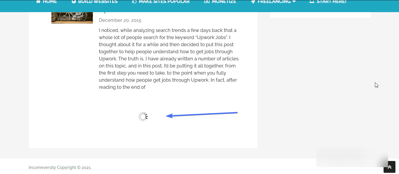 WordPress infinity scrolls