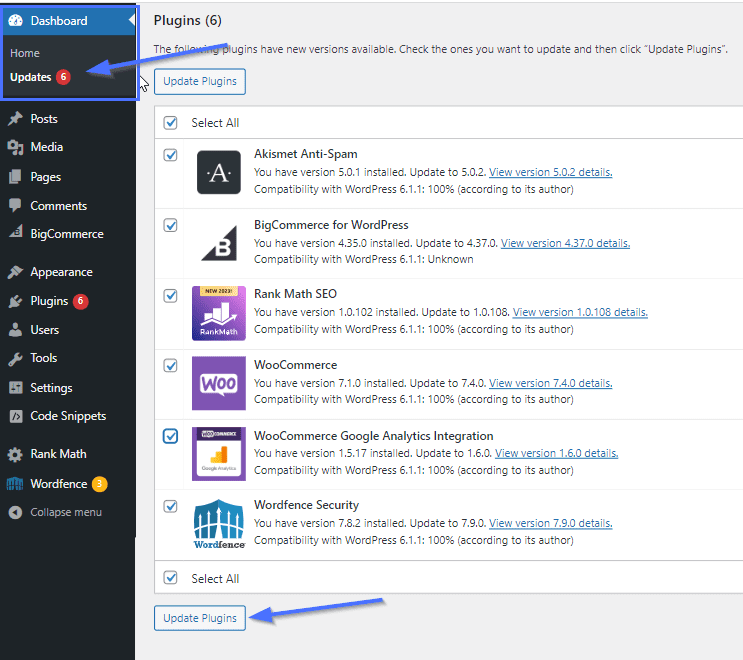 Update WordPress plugins