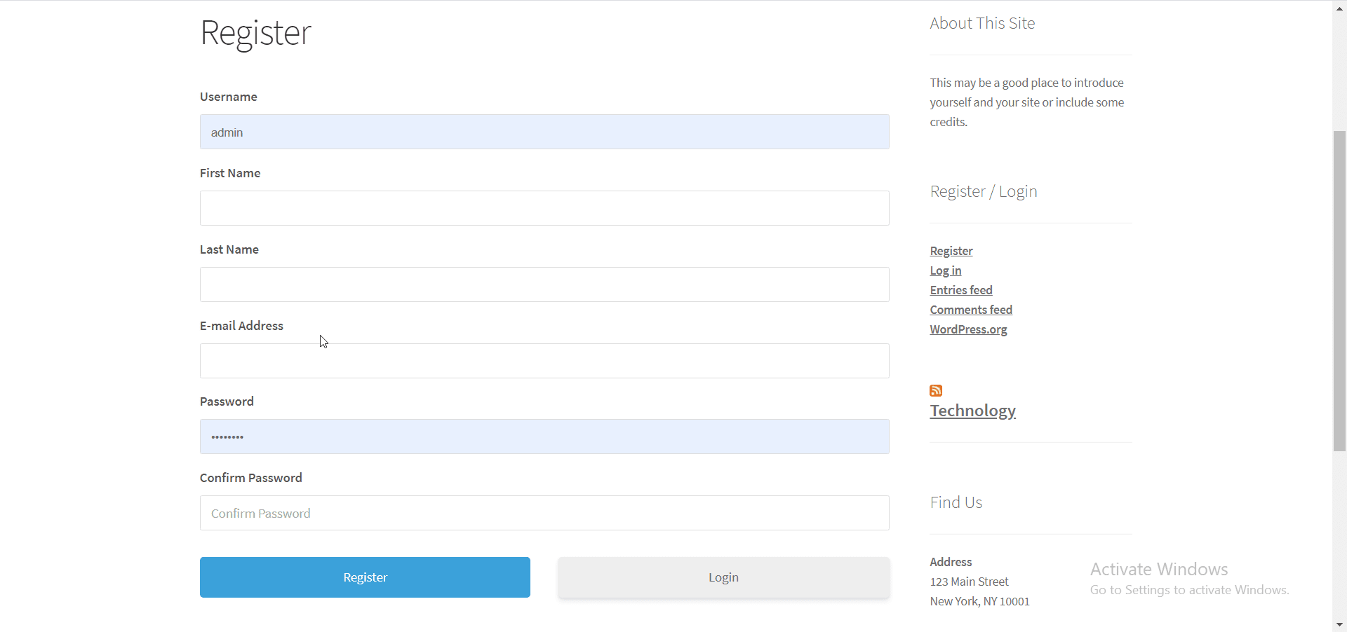custom registration page - wordpress user registration