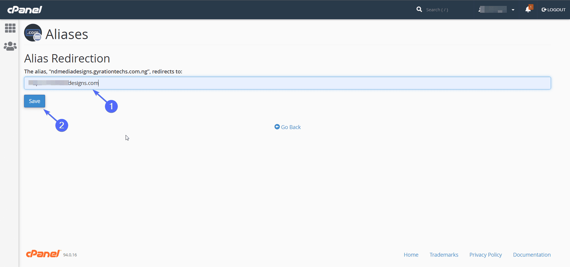 Alias Redirection to map domain to wordpress