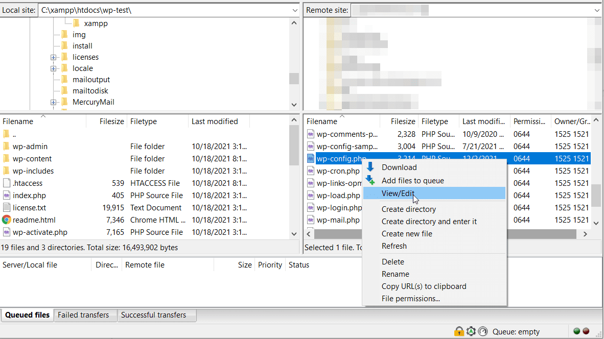 wp-config.php file