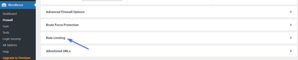 Rate limiting section - Prevent WordPress DDoS
