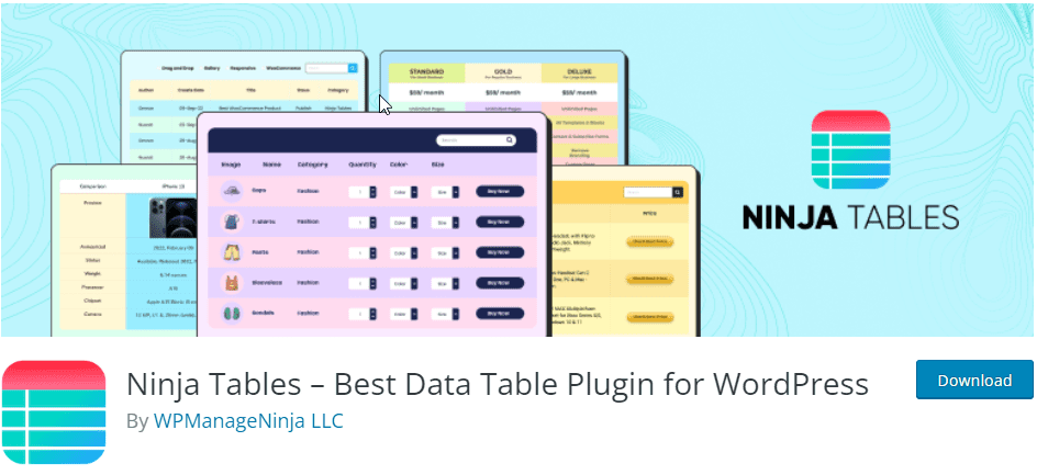 Ninja Tables plugin
