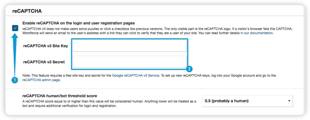 Enable reCAPTCHA