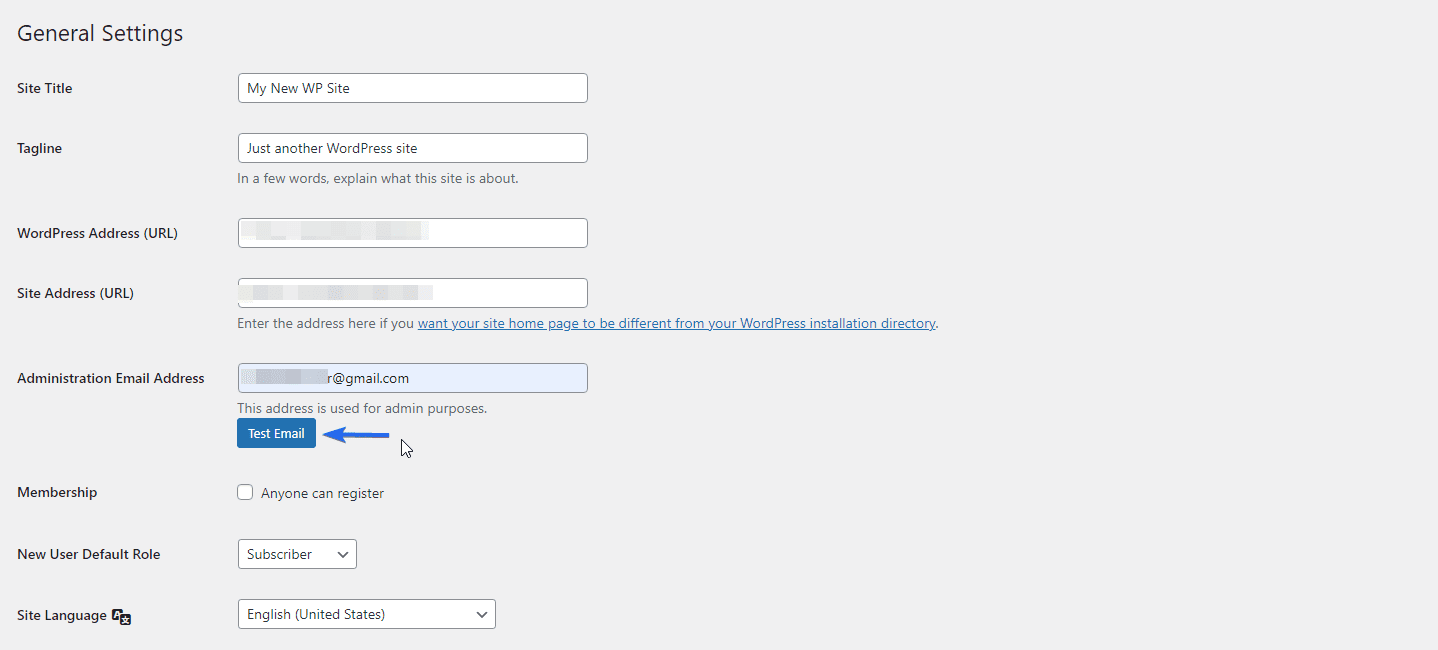 Change admin email address in general settings
