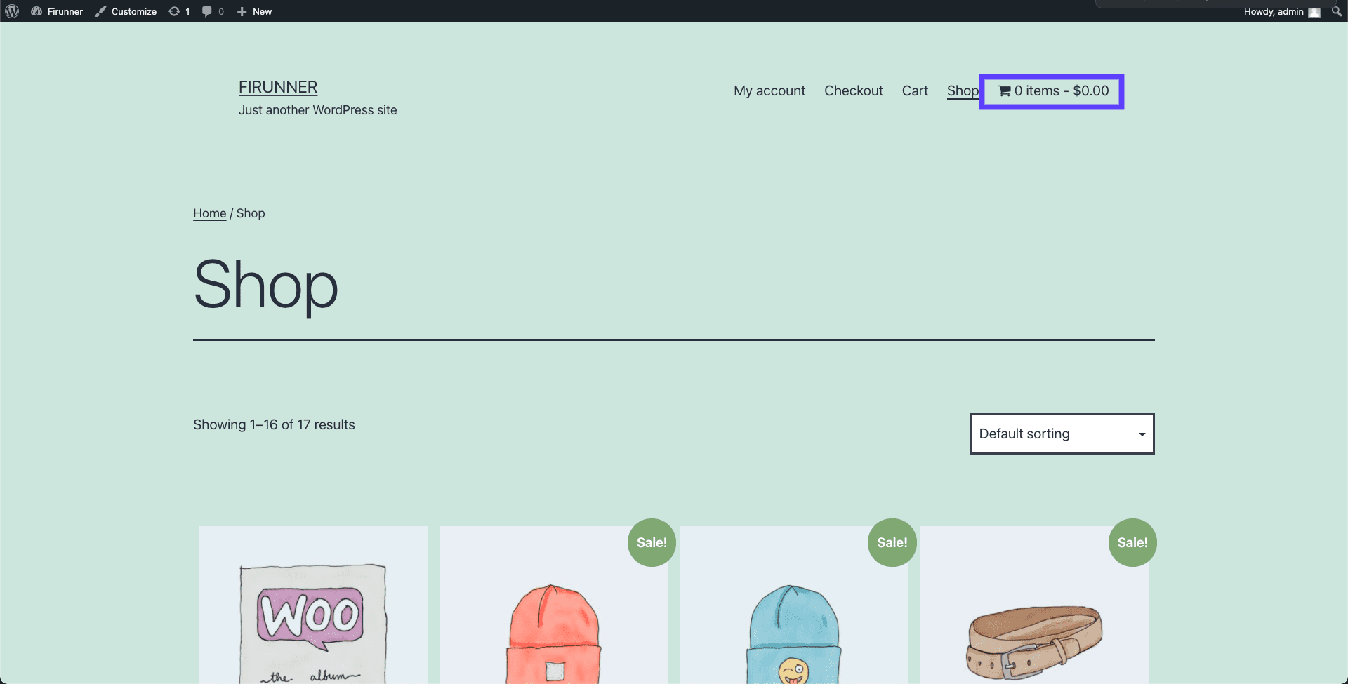 shopping cart icon shown