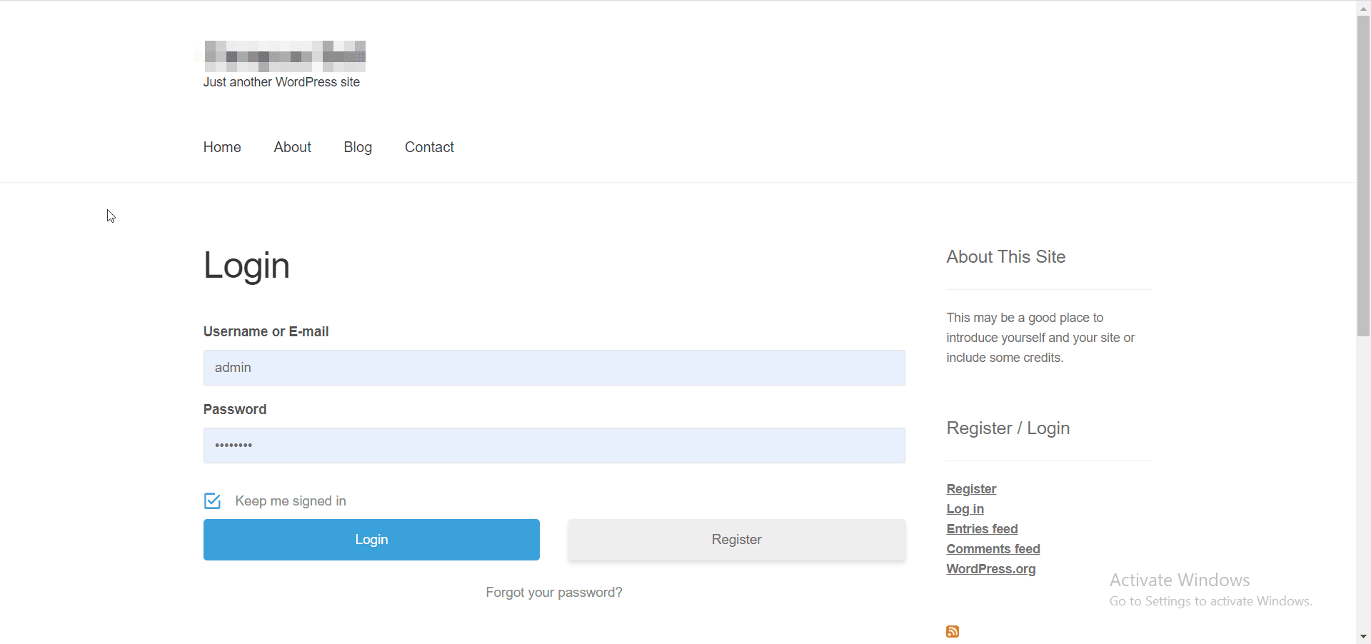 custom login page - wordpress user registration