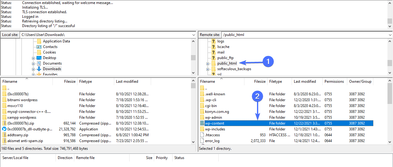 Public_html folder in FTP