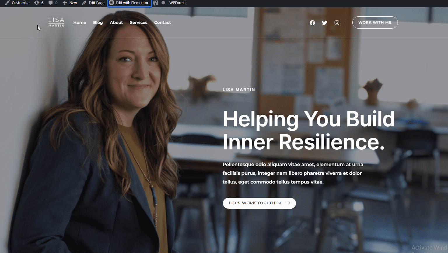 Click the Edit with Elementor button
