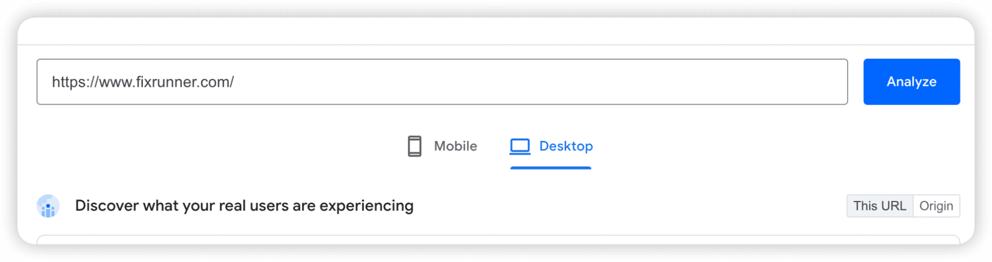 Using PageSpeed Insights tool