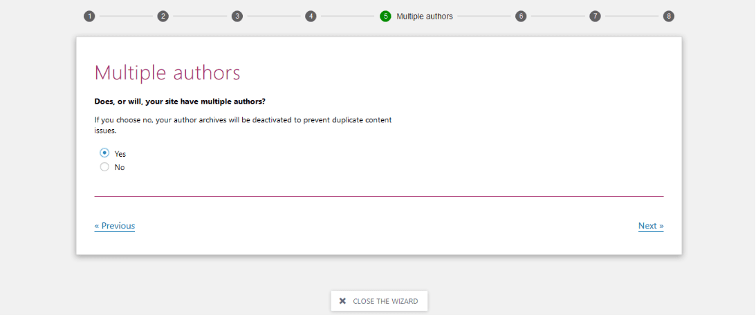 Yoast Configuration process