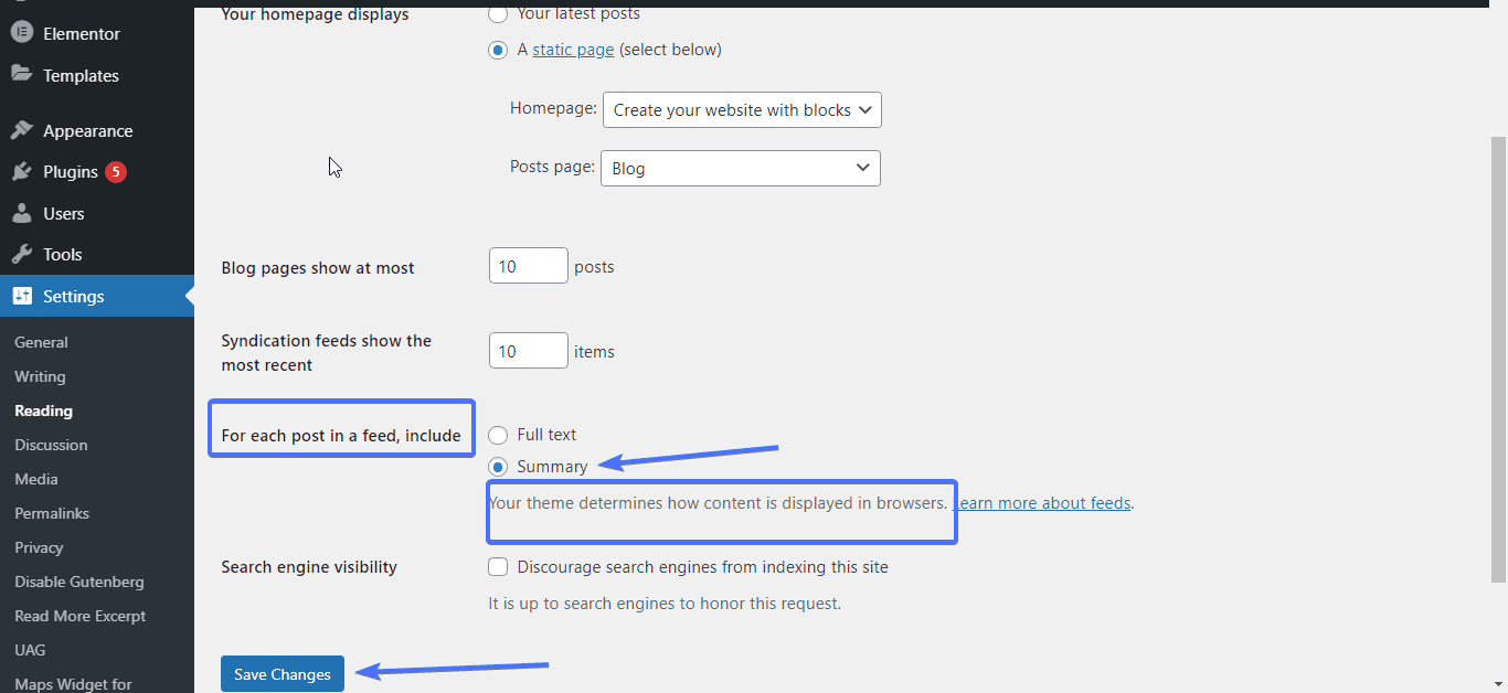 Enable summary on archive pages