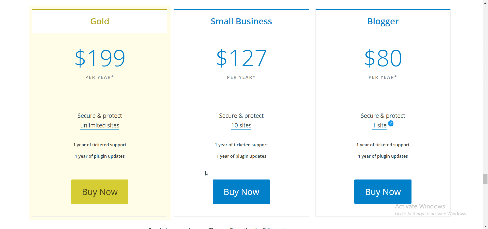 iThemes Security pricing plan