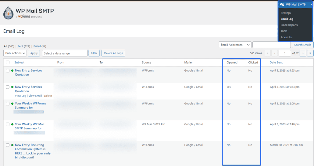Tracking email opens with WP Mail SMTP