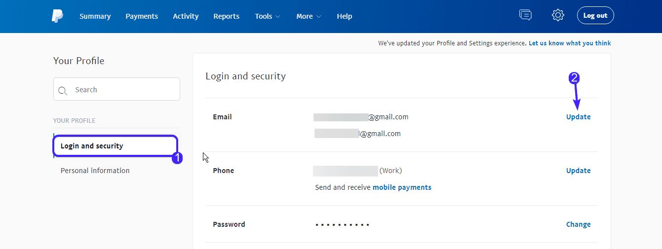 Confirming your primary email: Step 2