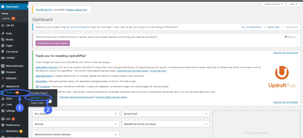 install new plugin - how to Start a Blog