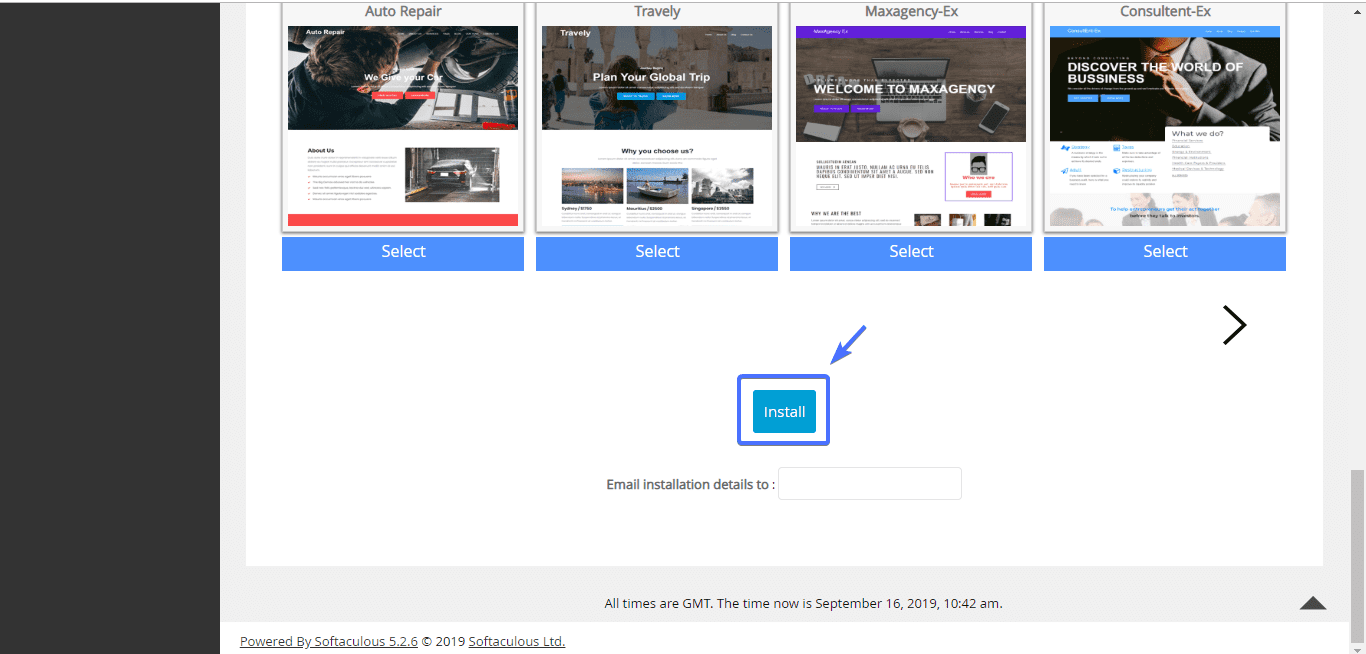 Email installation