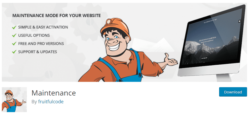 maintenance plugin by fruitfulcode