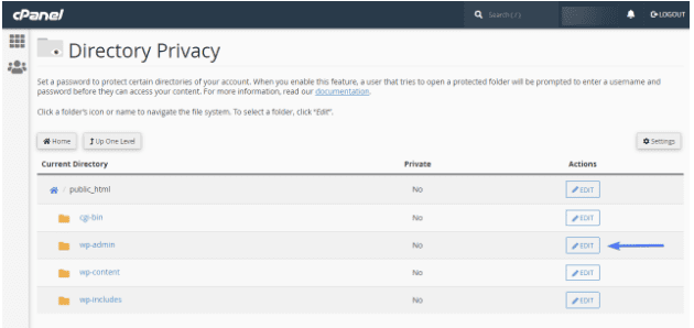 wp-admin directory