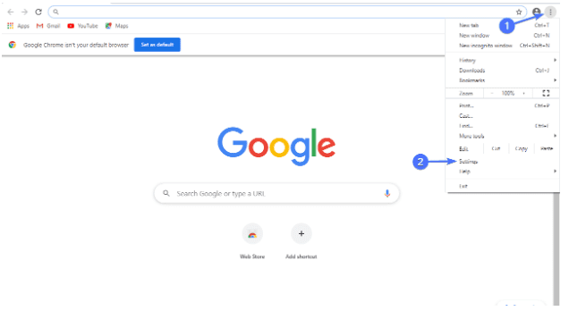 Google Chrome steps to clear cache - Solve 401 error