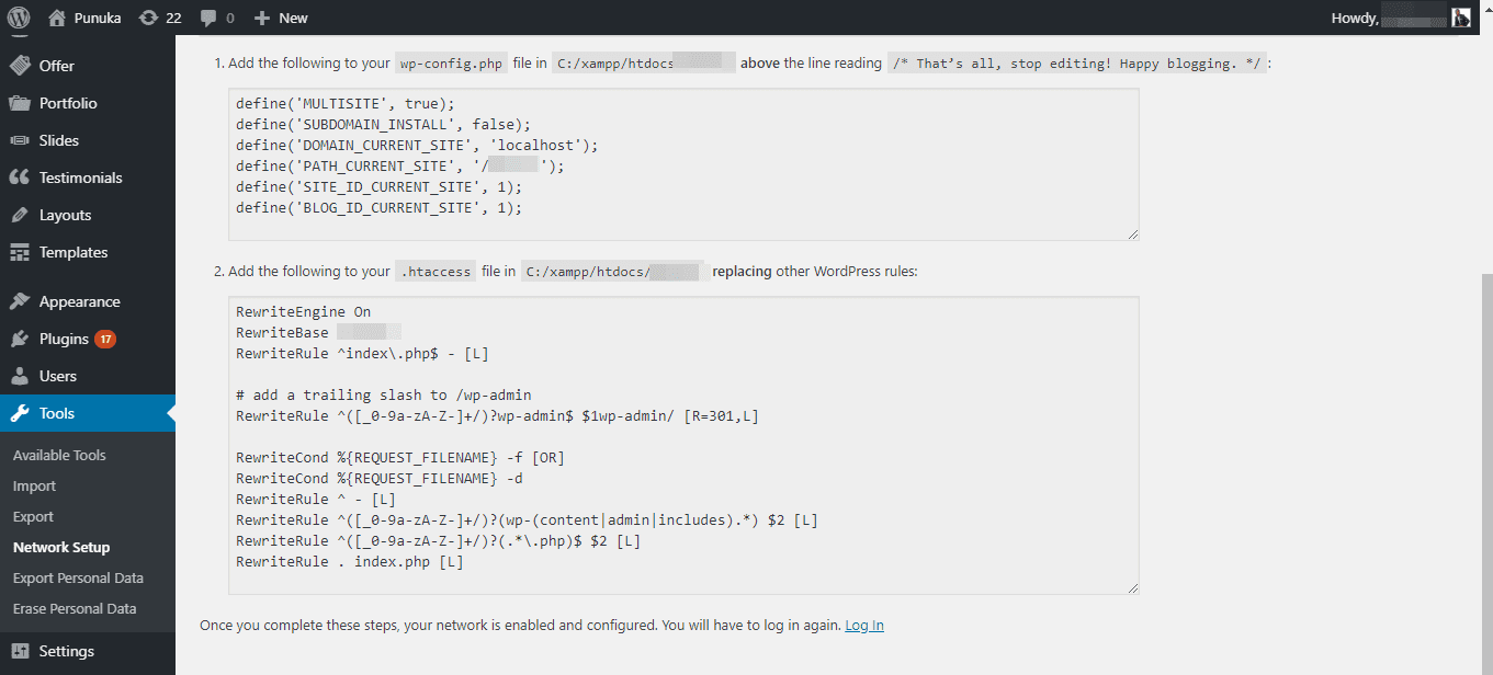 multisite network setup