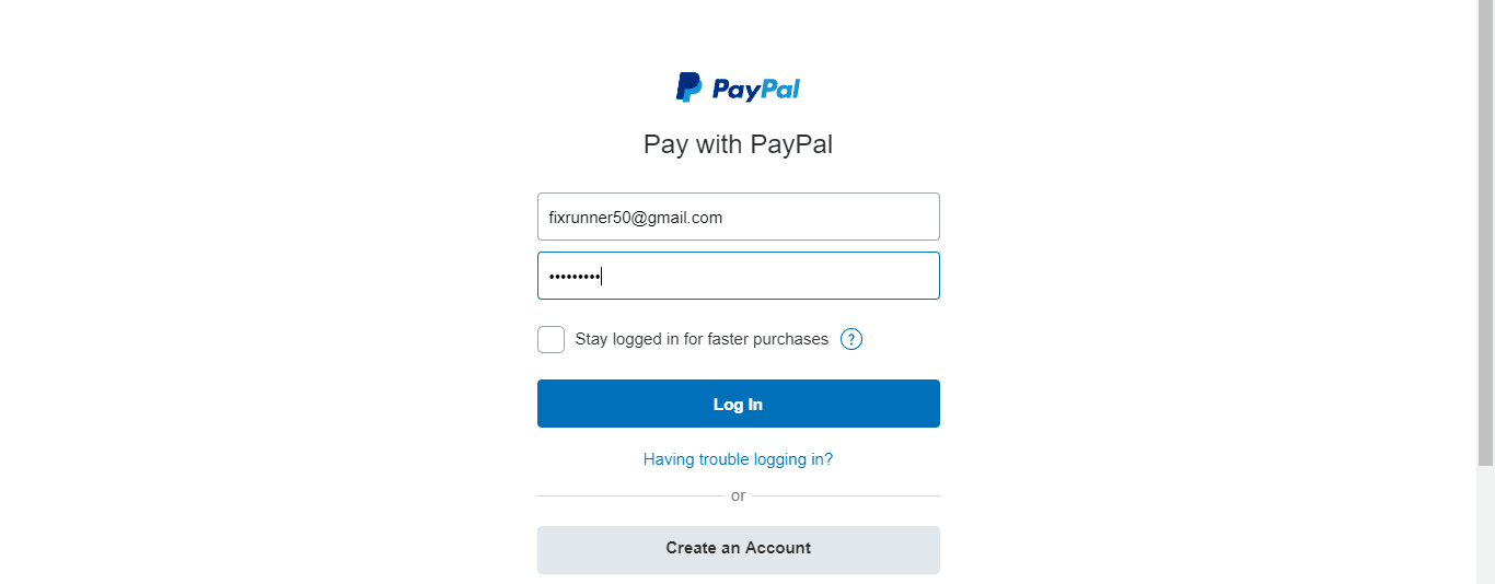 logging in to sandbox account