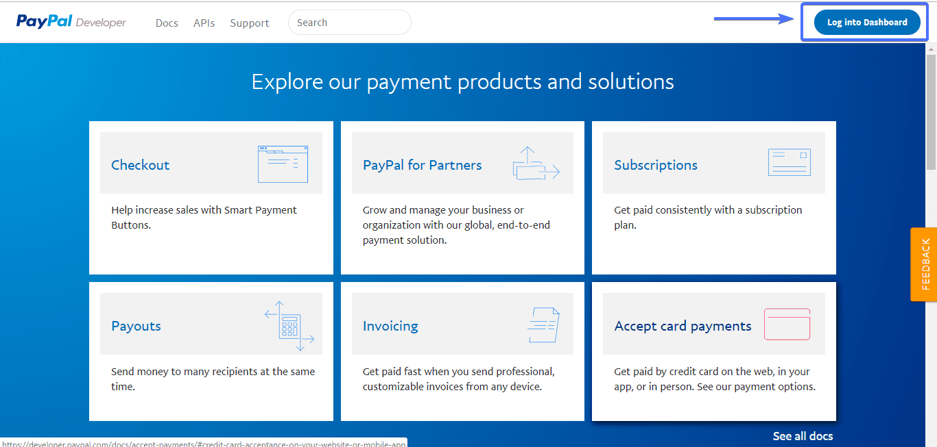 log into paypal dashboard