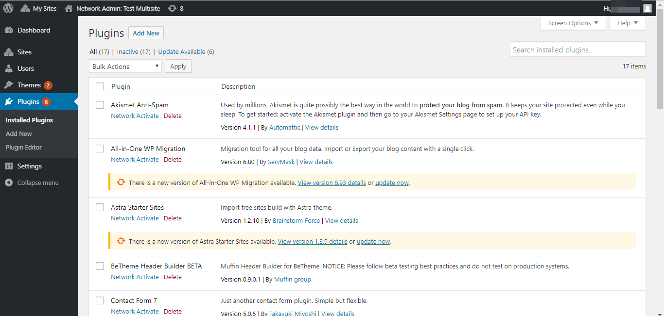 plugins for multisite