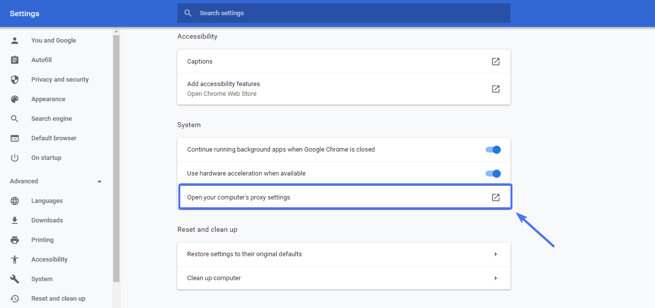Proxy server - Err_Connection_Refused
