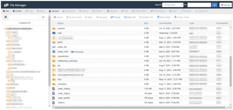 cpanel file manager: how to start a blog
