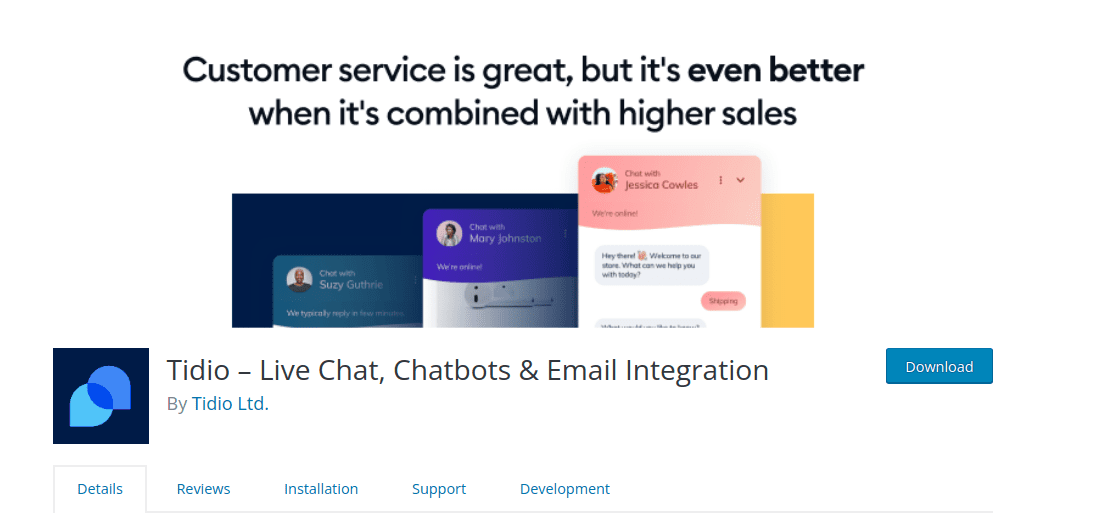 Tidio - Live chat wordpress plugin