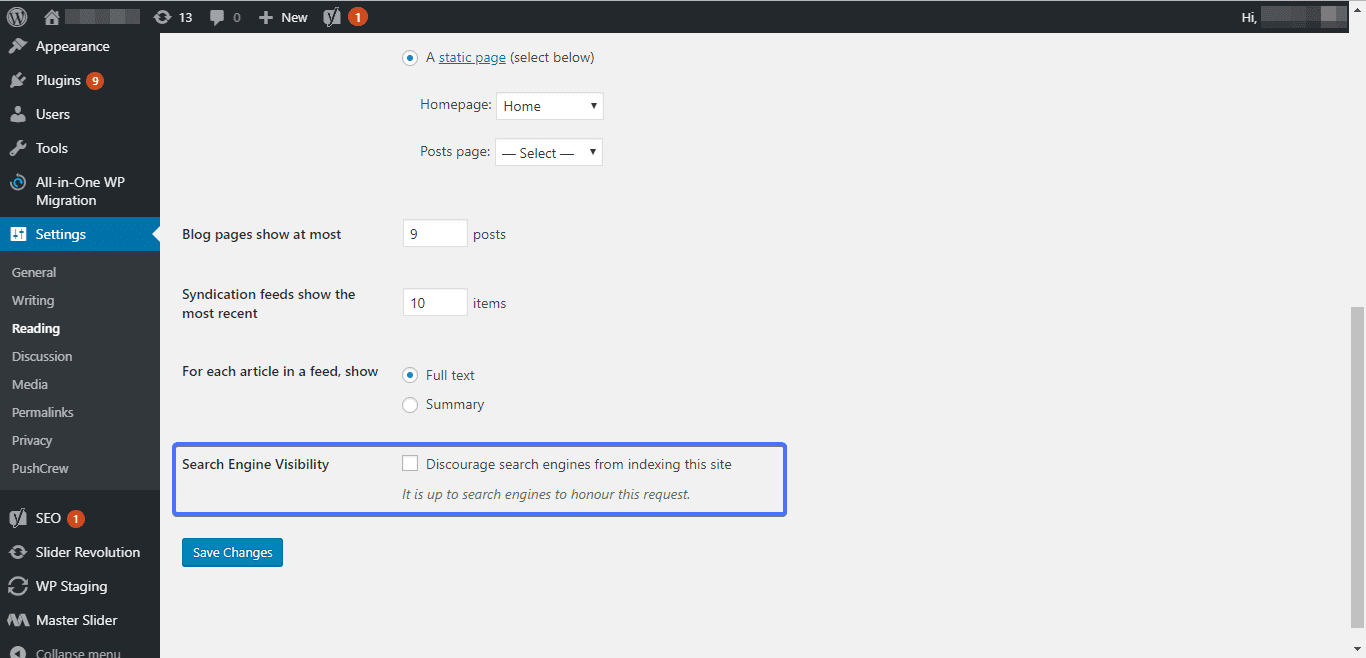 WordPress SEO visibility