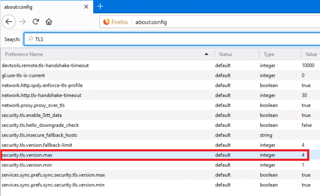 security tls firefox
