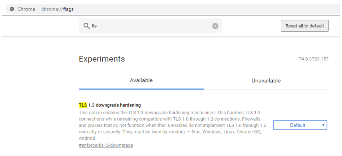 tls google chrome