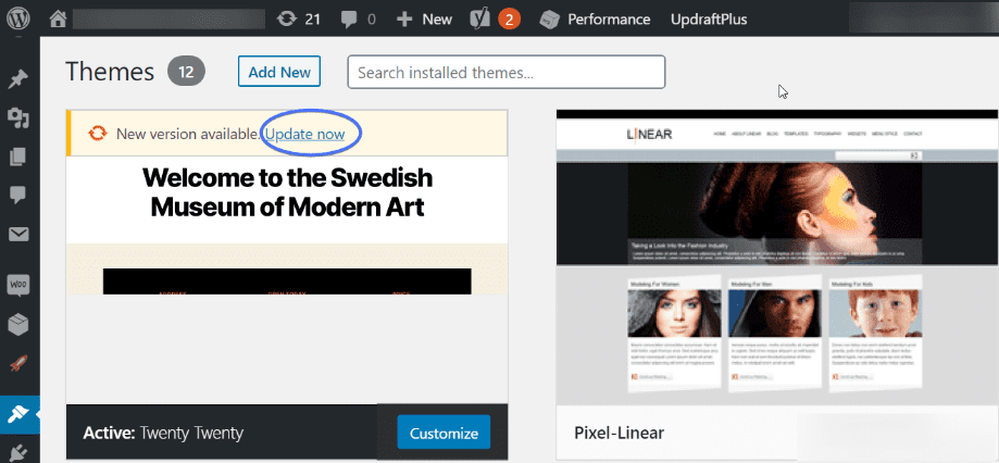 update WP theme