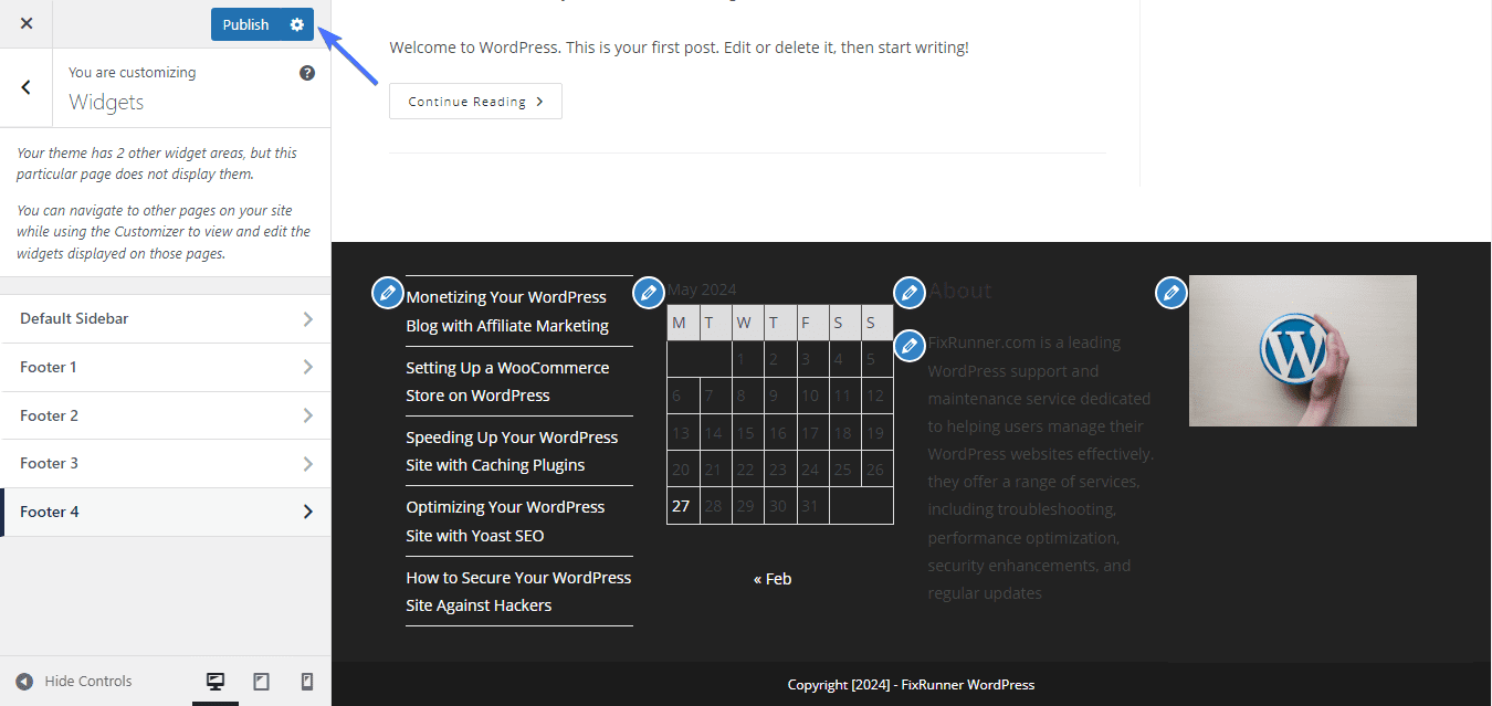 updated footer