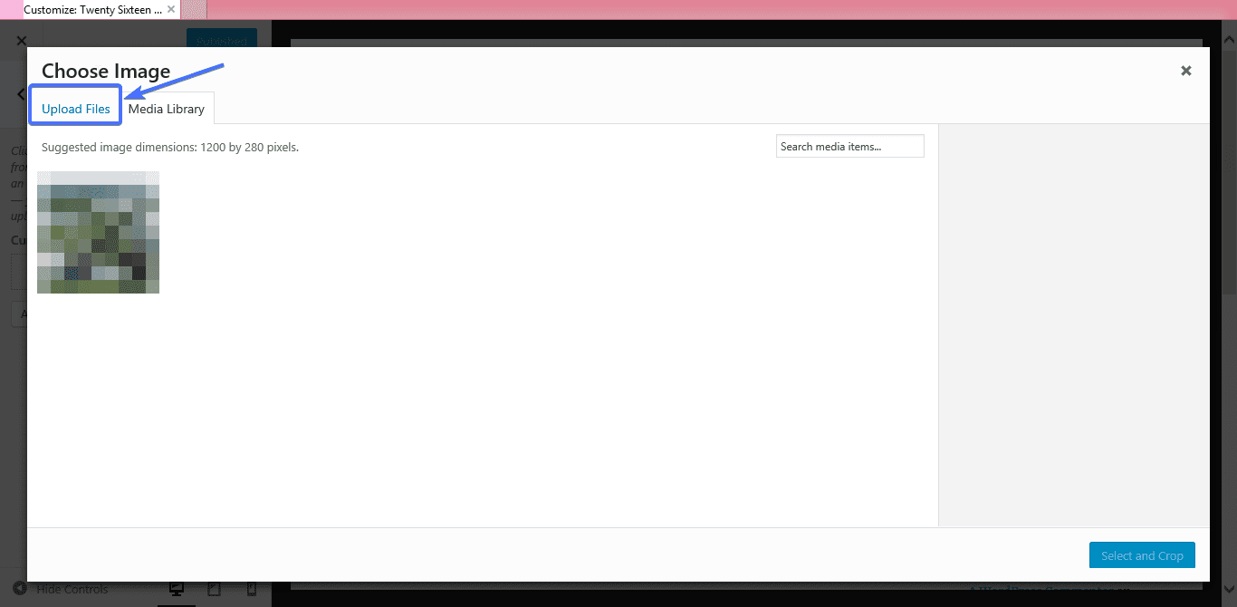 Custom header - upload your image to wordpress
