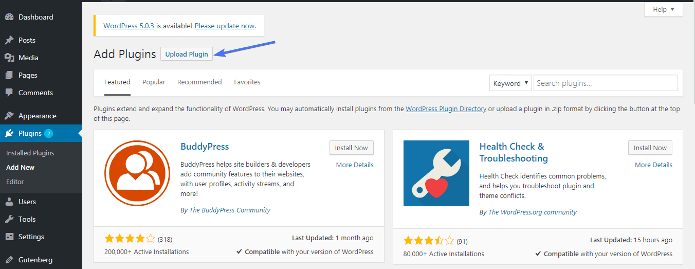 upload the plugin