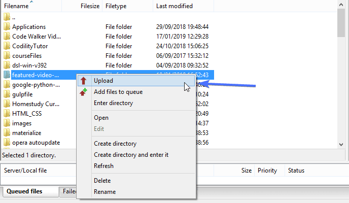 upload plugin to the folder