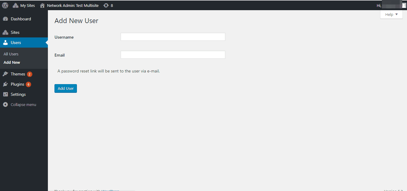 adding users for multisite
