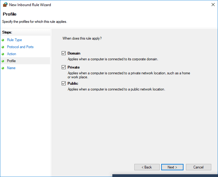 New Inbound Rules - wordpress localhost installation