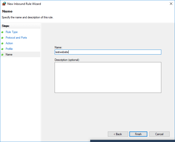 New Inbound Rules - wordpress localhost installation