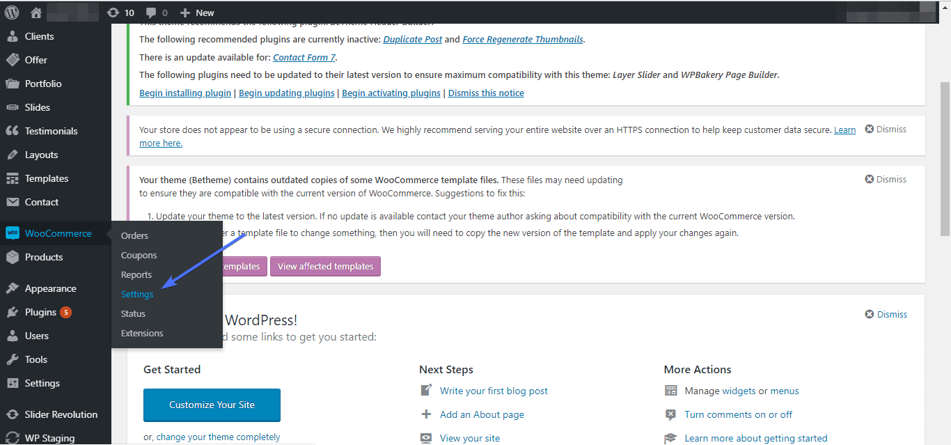 woocommerce settings