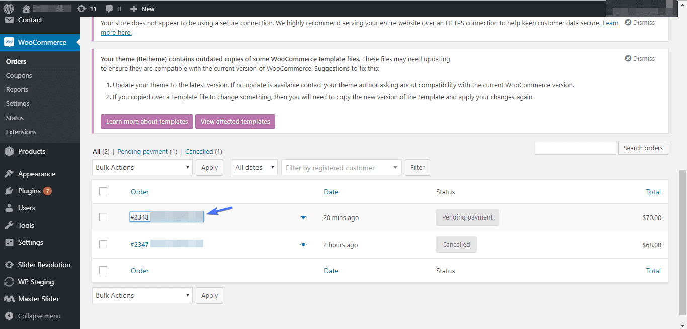 Customer orders Woocommerce PayPal checkout