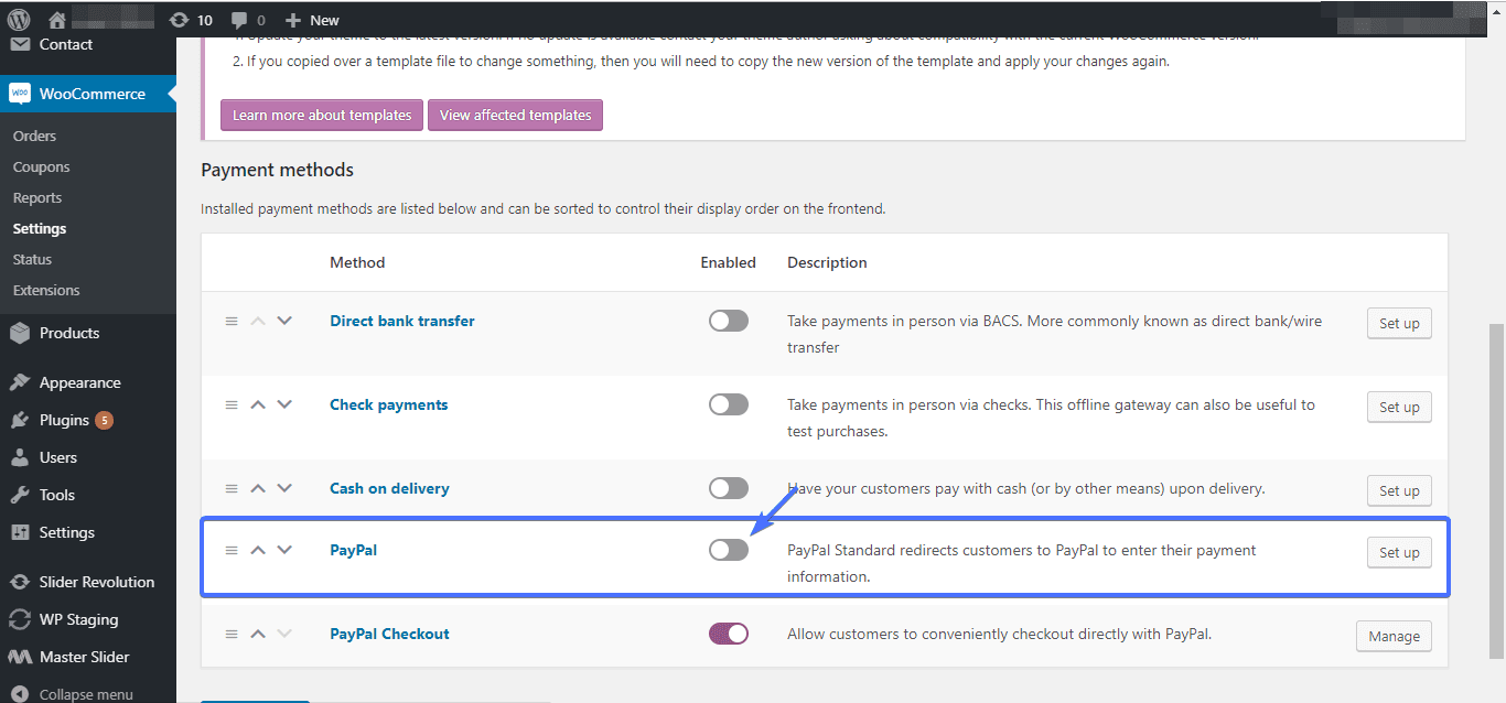 enable PayPal