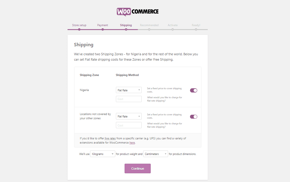 Shipping methods